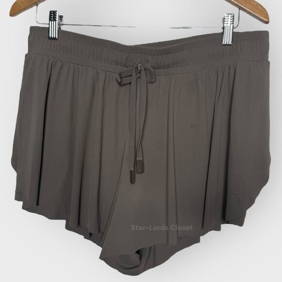 JoyLab Double Layer Run Skort Large Taupe Flowy Mid Rise Stretch Athletic Shorts - Picture 2 of 8